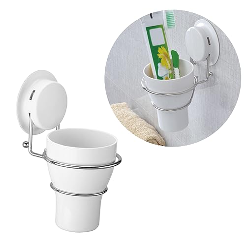 FUNOMOCYA Saugbecherhalter Kunststoff Wandmontage Zahnbürstenhalter mit Becherhalterung Rostfrei für Badezimmer ohne Bohren zur Aufbewahrung von Zahnbürste und FUNOMOCYA Saugbecherhalter Kunststoff Wandmontage Zahnbürstenhalter mit Becherhalterung Rostfrei für Badezimmer ohne Bohren zur Aufbewahrung von Zahnbürste und von FUNOMOCYA