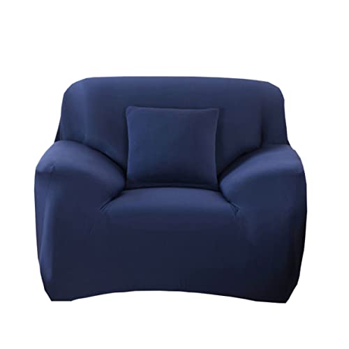 FUNOMOCYA Schonbezug Einsitziges Sofa Hochelastischer Sofabezug Stretch-Sofa-schonbezug Sofa-Schutz Leicht Zu Reinigen Marineblau von FUNOMOCYA