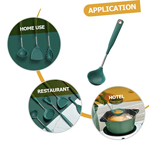 FUNOMOCYA Silikon Suppenkelle Hitzebeständig Lange Griff Ergonomisch Spülmaschinengeeignet Küchenlöffel für Restaurant Kochgeschirr von FUNOMOCYA