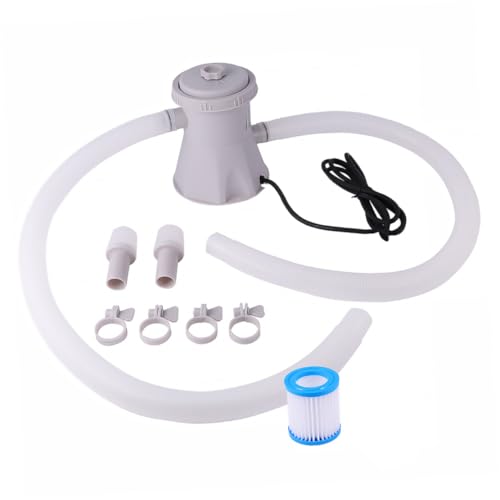 FUNOMOCYA Swimming Pool Filterpumpe Elektrisch Langlebig Robust Wasserzirkulationspumpe Ergonomisch Einfach zu Reinigen für Sauberes Schwimmbadwasser von FUNOMOCYA