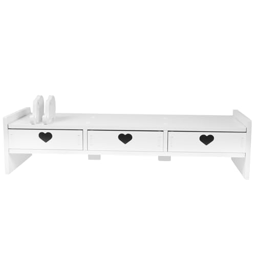 FUNOMOCYA Tastaturlagerständer Steigleitung Klaviatur Laptop Stand Halter Erhöher für Office Desk -Organisatoren Tischcomputerständer Riser Computer-Desktop-Organizer Monitorständer PVC Weiß von FUNOMOCYA