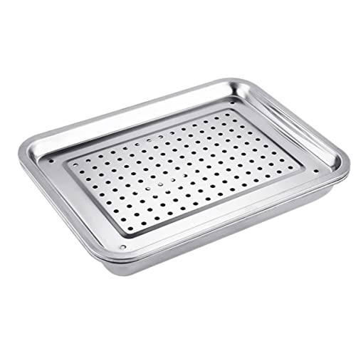 FUNOMOCYA Serviertablett Für Tee Teetassen-tablett Teetablett Aus Edelstahl Hohler Tabletthalter Im Japanischen Stil 40 X 30 cm Leicht Zu Reinigen von FUNOMOCYA
