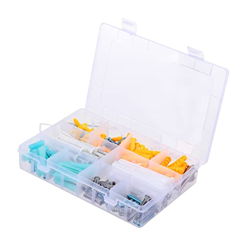 FUNOMOCYA Teiliges Set Selbstschneidender Schrauben und Kunststoff Dübel mit Gummipfropfen Vielseitiges Wandbefestigungs Set Fein Verarbeitet Sortiert im Praktischen Aufbewahrungskoffer von FUNOMOCYA