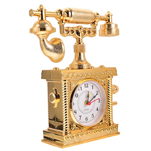 FUNOMOCYA Telefon Tischuhr Bürotelefon Die Büroeinrichtung Vintage-Telefon Telefonspielzeug Für Kinder Tischdekoration Digital Wecker Antikes Telefon Digitaluhr Handy Abs 3D Anzahl von FUNOMOCYA