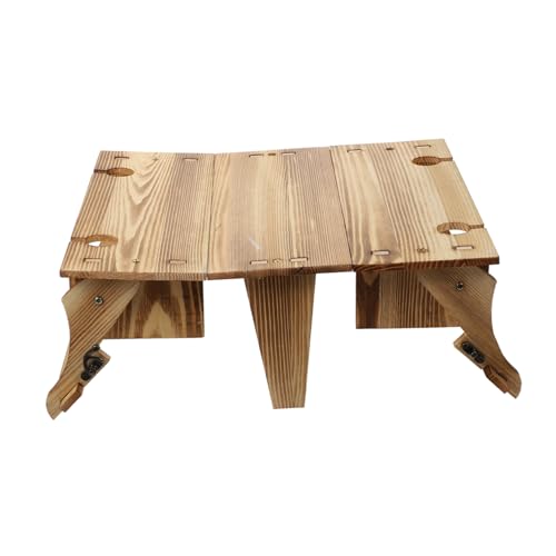 FUNOMOCYA 1stück Faltbarer Holztisch Für Outdoor-aktivitäten Tragbar Einfach Zu Lagern Modern Und Vielseitig Für BBQ Ausflüge Strandpartys Tiefem Farbton von FUNOMOCYA
