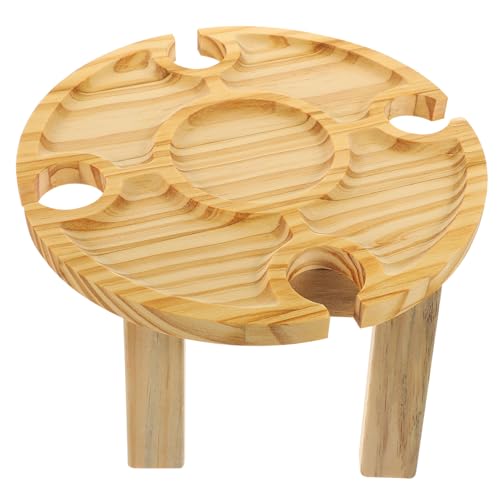 FUNOMOCYA Tragbarer Klappbarer Picknick Weintisch aus Kompakter Outdoor Strandtisch mit Weinhalter Leichter Camping und für Garten Park und Festivals von FUNOMOCYA