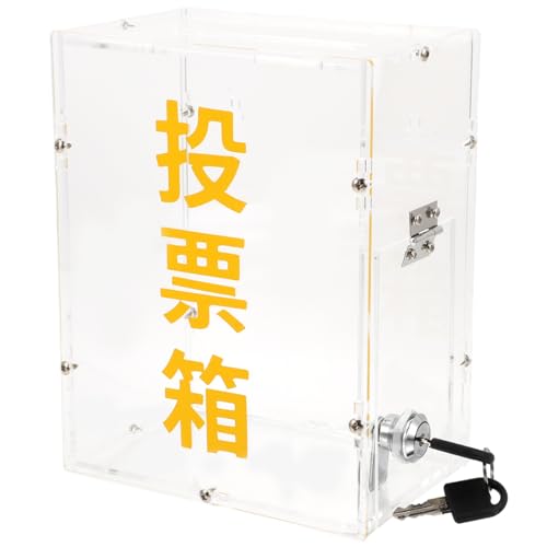 FUNOMOCYA Transparente Acryl votingbox mit Schloss Robuste Vorschlags Spendenbox Vielseitiger Kartenhalter für Fundraising Kundenmeinungen und Verlosung Sichere Wahlurne für von FUNOMOCYA