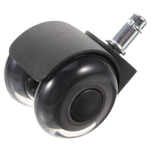 FUNOMOCYA Transparente Doppelrollen Bürostuhlrollen Geräuscharm Robustes Material Drehbar Verschleißfest Ersatzrollen für Hartböden und Teppiche Kompatibel mit Werkstatt Bürosesseln von FUNOMOCYA