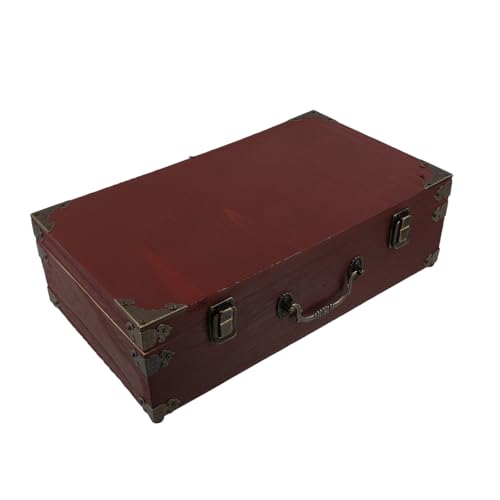 FUNOMOCYA Vintage Holz-aufbewahrungsbox mit Griff Rustikale Truhenbox für Schmuck Spielkarten Urkunden und Andenken Multifunktionale Tragbare Aufbewahrungslösung für Zuhause und Büro Braun von FUNOMOCYA