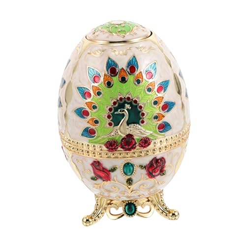 FUNOMOCYA Vintage Peacock Design mit Flaschenöffner Tragbare Multifunktionale Aufbewahrungsbox für Küche Reisen und Alltag Gold und Weiß von FUNOMOCYA