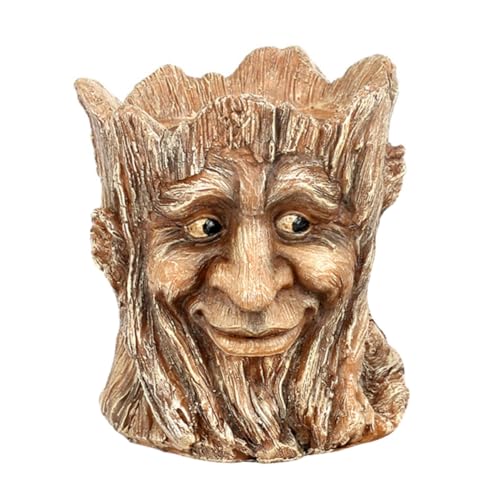 FUNOMOCYA Vintage Resin Flower Pot mit Kreativem Alten Mann Design für Sukkulenten für Balkon Wohnzimmer und Büro Deko von FUNOMOCYA