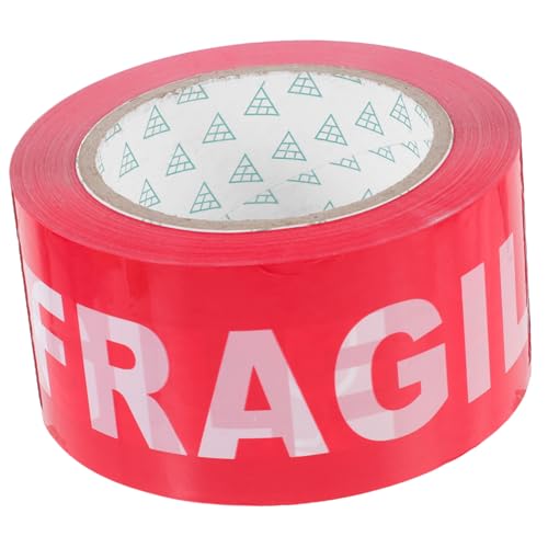 FUNOMOCYA Warnhinweis Klebeband Breit Rot Weiß Aufdruck Fragile Paketband Selbstklebend Stark Haftend Versand Verpackungsschutz von FUNOMOCYA