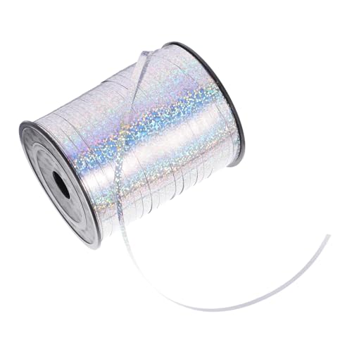 FUNOMOCYA ballonband Silber Breit Kunststoff Geschenkband Dekoratives Geschenkverpackungsband Schleifenband Für Blumenverpackung Hochzeit Party DIY von FUNOMOCYA