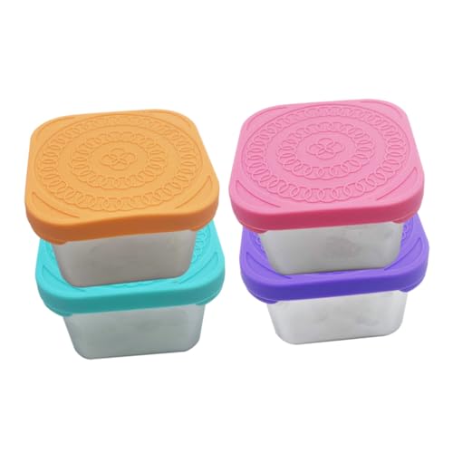Aufbewahrungsbox Mit Silikondeckel 4-teilige Edelstahl-gewürzbehälter Auslaufsichere Snackbox Für Küche Und Camping von FUNOMOCYA