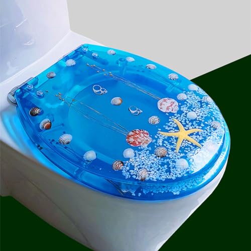 FUNRIN Toilettendeckel, WC-Tankabdeckungen, Transparenter Harz-WC-Sitz Echte Muscheln und Sande Anti-Bakteriell Einstellbare Edelstahl-Scharnier-WC-Deckel-Abdeckung Langsam Soft Close Top Mount,1 FUNRIN Toilettendeckel, WC-Tankabdeckungen, Transparenter Harz-WC-Sitz Echte Muscheln und Sande Anti-Bakteriell Einstellbare Edelstahl-Scharnier-WC-Deckel-Abdeckung Langsam Soft Close Top Mount,1 von FUNRIN