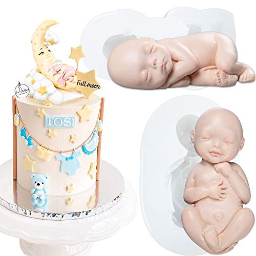3D Säugling Silikonformen schlafendes Baby Backformen für Tortendeko Cake Topper Ton 2er Set 6cm hoch 3D Säugling Silikonformen schlafendes Baby Backformen für Tortendeko Cake Topper Ton 2er Set 6cm hoch von FUNSHOWCASE