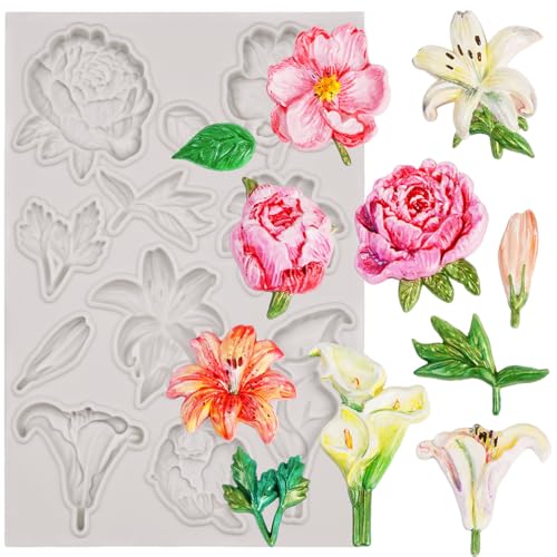 Blumen Silikonform für lufttrocknende Modelliermasse Gips Fondant Tortendeko 11 Mulden Blumen Silikonform für lufttrocknende Modelliermasse Gips Fondant Tortendeko 11 Mulden von FUNSHOWCASE
