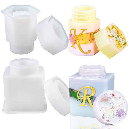 FUNSHOWCASE Aufbewahrungsflasche, Epoxidharz, Silikonformen mit Schraubverschluss, Behälterglas, sechseckig, 5,1 cm, große Größe FUNSHOWCASE Aufbewahrungsflasche, Epoxidharz, Silikonformen mit Schraubverschluss, Behälterglas, sechseckig, 5,1 cm, große Größe von FUNSHOWCASE