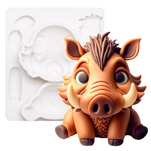 Fondant Form Silikon Warzenschwein Safari Tier Kuchenaufsatz Tortendeko 8,4cm hoch von FUNSHOWCASE