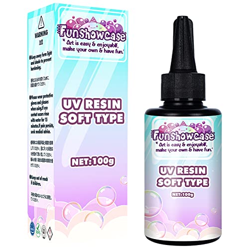 Funshowcase Transparent weich UV-Harz, Für DIY-Basteln Schmuck Verzierung 100 ml, 100 g von FUNSHOWCASE
