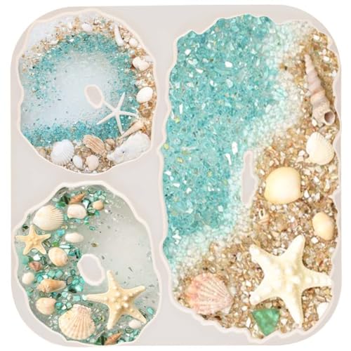 Geode Achat Untersetzer Silikonform hohle Tassenmatteformen mit unregelmäßigem Rand von FUNSHOWCASE