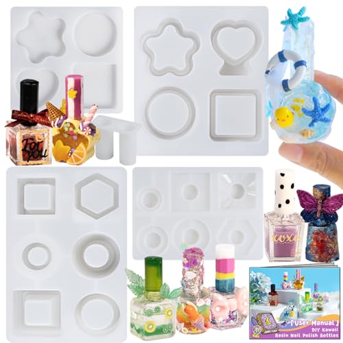 Harz Shaker Flaschen Silikonform Nagellack DIY-Set mit Anleitung von FUNSHOWCASE