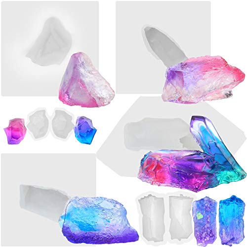 Kristallquarz Silikonform, Gesteinscluster Geode Druzy Gem Epoxidharz Formen für Kerze, Isomalt, DIY Handwerk, 6 Packungen, Fertighöhe:1.63-2.7cm, klein Kristallquarz Silikonform, Gesteinscluster Geode Druzy Gem Epoxidharz Formen für Kerze, Isomalt, DIY Handwerk, 6 Packungen, Fertighöhe:1.63-2.7cm, klein von FUNSHOWCASE