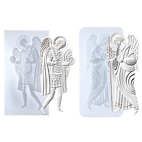 Kunstformen für Polyclay lufttrocknen Tonputz, 2 geschnitzte Erzengel-Symbole von FUNSHOWCASE