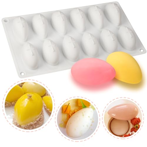 Quenelle Backform Dessert Silikonform 3D Oval Tablett 12-Hohlraum je 7.3x4.3.5cm von FUNSHOWCASE