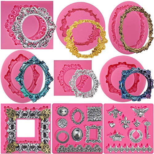 Retro Rahmen Silikonformen vintage Schnörkel Epoxidharz Formen Ornament Fondant 9er Set Retro Rahmen Silikonformen vintage Schnörkel Epoxidharz Formen Ornament Fondant 9er Set von FUNSHOWCASE