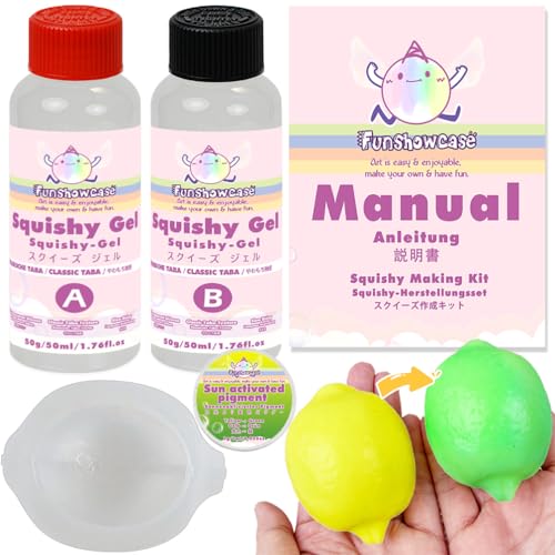 Taba Squishy Bastelset Farbwechselnde Zitrone Silikonform Flüssigsilikon Pigmentpulver von FUNSHOWCASE