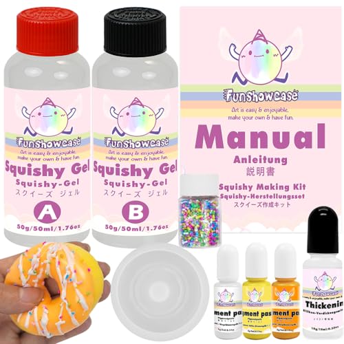 Taba Squishy Bastelset Flüssigsilikon Donut Silikonform Pigment Streusel von FUNSHOWCASE