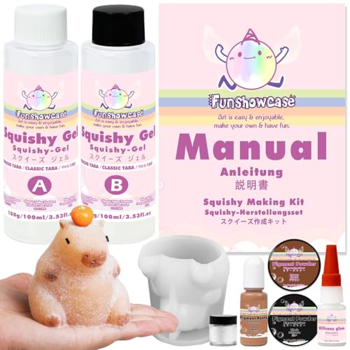 Tier Squishy Bastelset Capybara Silikonform Flüssigsilikon Flockpulver Pigmentpaste von FUNSHOWCASE