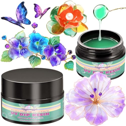 UV-Tauchharz Bastelkleber für Drahtformen Drahtkunst Schmuckherstelllung Grün 40ml von FUNSHOWCASE