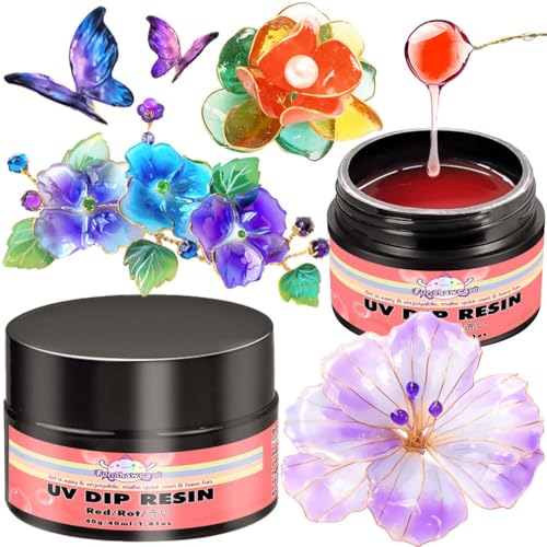 UV-Tauchharz Bastelkleber für Drahtformen Drahtkunst Schmuckherstelllung Rot 40ml von FUNSHOWCASE