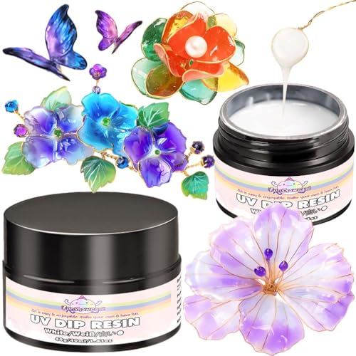 UV-Tauchharz Bastelkleber für Drahtformen Drahtkunst Schmuckherstelllung Weiß 40ml von FUNSHOWCASE