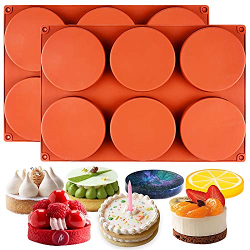 Zylinder Silikonform runde Backformen für Petrischale Schokolade Kuchen Pudding Gelee 2er Set von FUNSHOWCASE