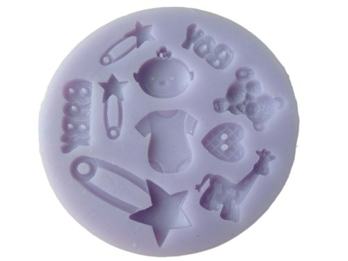 Sugarcraft Silikonform mit Motiven Baby, Boy, Buchstaben, Kleidungsstücke und Spielsachen, 97 x 21 mm Sugarcraft Silikonform mit Motiven Baby, Boy, Buchstaben, Kleidungsstücke und Spielsachen, 97 x 21 mm von FUNSHOWCASE