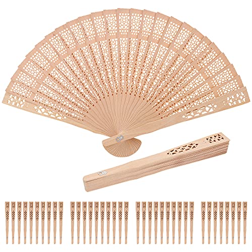 DIKNAAM 40 Stück Sandelholzfächer, Holz-Faltfächer, chinesisches Sandelholz, persönlicher Handfächer, durchbrochener Holzfächer für Hochzeiten, Heimdekoration, Geburtstage DIKNAAM 40 Stück Sandelholzfächer, Holz-Faltfächer, chinesisches Sandelholz, persönlicher Handfächer, durchbrochener Holzfächer für Hochzeiten, Heimdekoration, Geburtstage von FUNSUEI