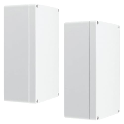 FUNSUEI 2 Stück Anschlussdose, 200 x 120 x 56mm Abzweigdose Wasserdicht IP65, Elektrische Verteilerdose Außen, Anschlusskasten Kunststoff ABS, Verteilerdose Aufputz Weiß, für Elektrische Steuerung von FUNSUEI