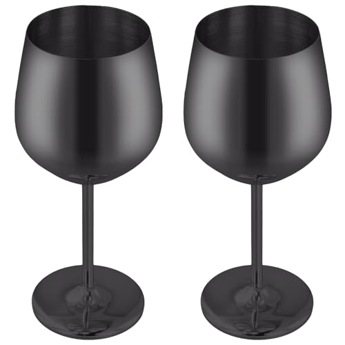 FUNSUEI 2er Set Edelstahl Weingläser Schwarz, 500ml Weinbecher Edelstahl, Rotweinglas Camping Weingläser Unzerbrechlich Cocktailgläser für Partys Outdoor-Events Reisen Pool FUNSUEI 2er Set Edelstahl Weingläser Schwarz, 500ml Weinbecher Edelstahl, Rotweinglas Camping Weingläser Unzerbrechlich Cocktailgläser für Partys Outdoor-Events Reisen Pool von FUNSUEI