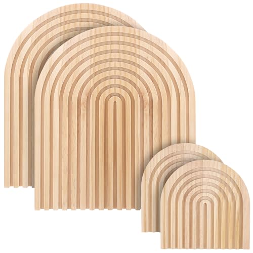FUNSUEI 4 Stück Boho Holzbrett Deko Regenbogen, 2er Set 15 x 15 x 1,5cm und 30 x 25 x 1,5cm Natürliches Wandregal Boho, Holzbrett Deko Regenbogen für Wohnzimmer, Schlafzimmer FUNSUEI 4 Stück Boho Holzbrett Deko Regenbogen, 2er Set 15 x 15 x 1,5cm und 30 x 25 x 1,5cm Natürliches Wandregal Boho, Holzbrett Deko Regenbogen für Wohnzimmer, Schlafzimmer von FUNSUEI