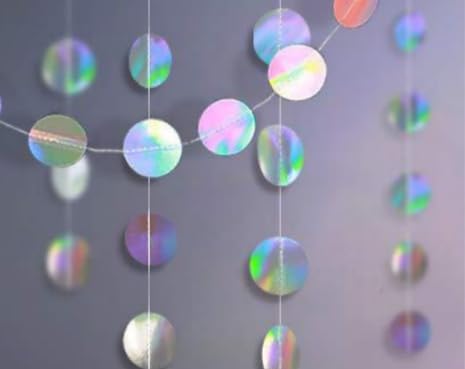 FUNSUEI 6 Stück 4 m silberfarbene glitzernde Papier-Banner-Hintergrund, Party-Dekorationen, glitzernde Kreisstern-Papier für Geburtstagsparty, Hochzeit und Jahrestag FUNSUEI 6 Stück 4 m silberfarbene glitzernde Papier-Banner-Hintergrund, Party-Dekorationen, glitzernde Kreisstern-Papier für Geburtstagsparty, Hochzeit und Jahrestag von FUNSUEI