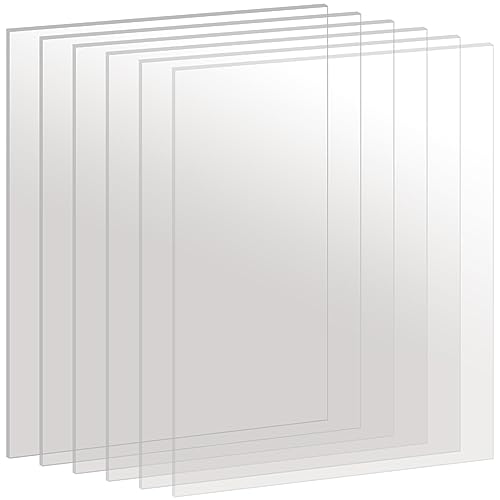 FUNSUEI Acryl-Kunststoffplatte, 42 x 29 cm, transparent, 2 mm dick, transparente Acrylplatten, Glas, transparente Plexiglasplatte zum Malen, Ausstellungsprojekte, Heimwerken, 6 Stück von FUNSUEI