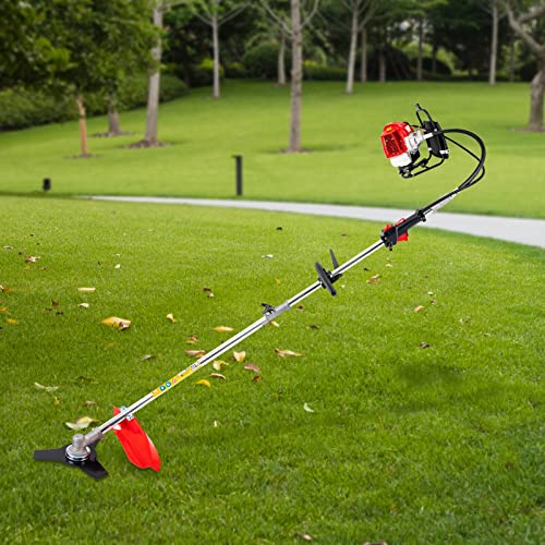 52cc 4 in1 Rasentrimmer Benzin-Heckenschere Baumschneider Profi-Rucksack-Rasentrimmer Inklusive Schultergurte und Hüftschutz von FUNYSF