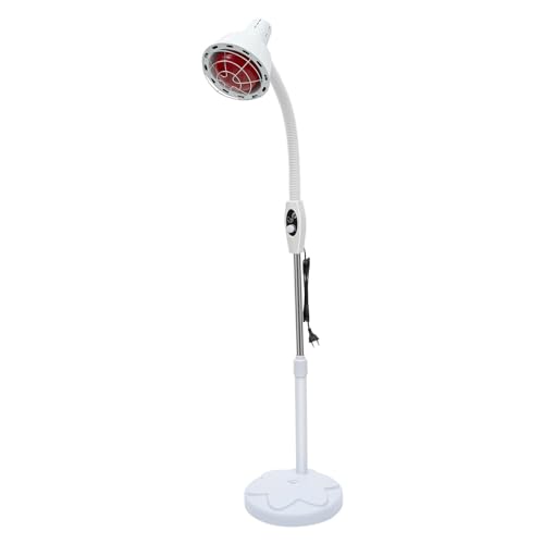 FUNYSF 275 Watt Wärmelampe, 360° einstellbare rote Einkopf-Therapielampe mit Ständer und Rädern für Salon-Massage von FUNYSF