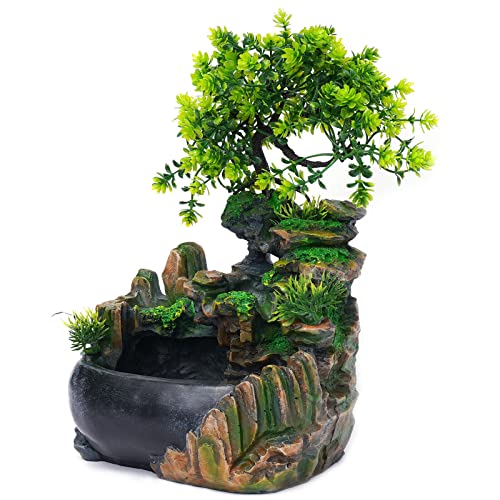 Indoor-Brunnen Wasserfall Brunnen mit Beleuchtung Home Accessories 200 * 150 * 280mm Simulation Rock Garten Dekoration Wasser-Funktion von FUNYSF
