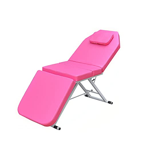 Klappbares Massagebett SPA Salon Bett 3 Zonen Klappbarer PVC Kosmetiktisch 3 Farben Mobiles Massagebett Massage Beauty Salon Bett (rosa) von FUNYSF