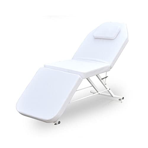 Klappbares Massagebett SPA Salon Bett 3 Zonen Klappbarer PVC Kosmetiktisch 3 Farben Mobiles Massagebett Massage Beauty Salon Bett (weiß) von FUNYSF