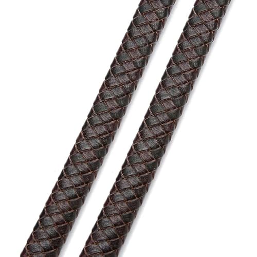 FUNZE 0,5/1 Meter Vintage Schwarz Braun echtes echtes Leder 8mm 10mm 12mm Flaches Lederband für Armbänder Schmuckherstellung von FUNZE